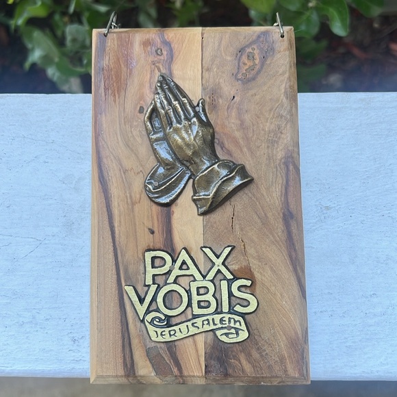 Vintage Pax Vobis and Praying Hands on Wood - Picture 15 of 16